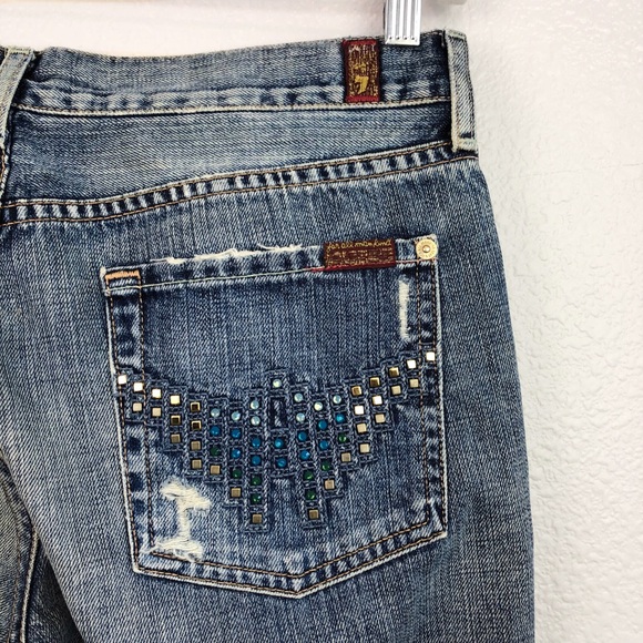 7 For All Mankind Denim - NWT 7 For All Mankind Flare Jeweled Jeans